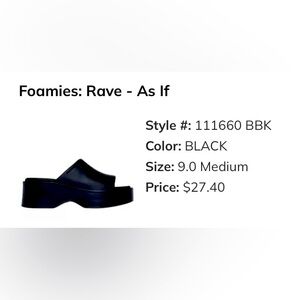 Foamies Rave Black Platform Clogs